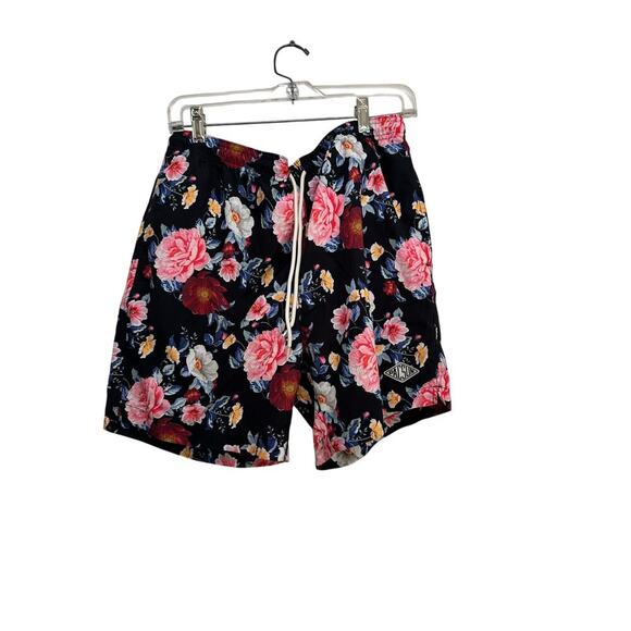 Pac Sun Men’s Black Floral Print Trunks Swim Shorts Size Medium - Picture 1 of 4